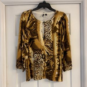 Leopard print tunic sweater